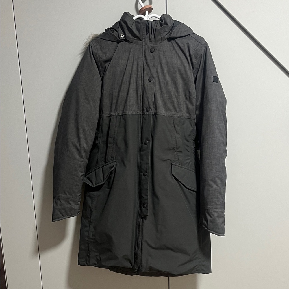 North Face Dark Gray Hooded Winter Coat